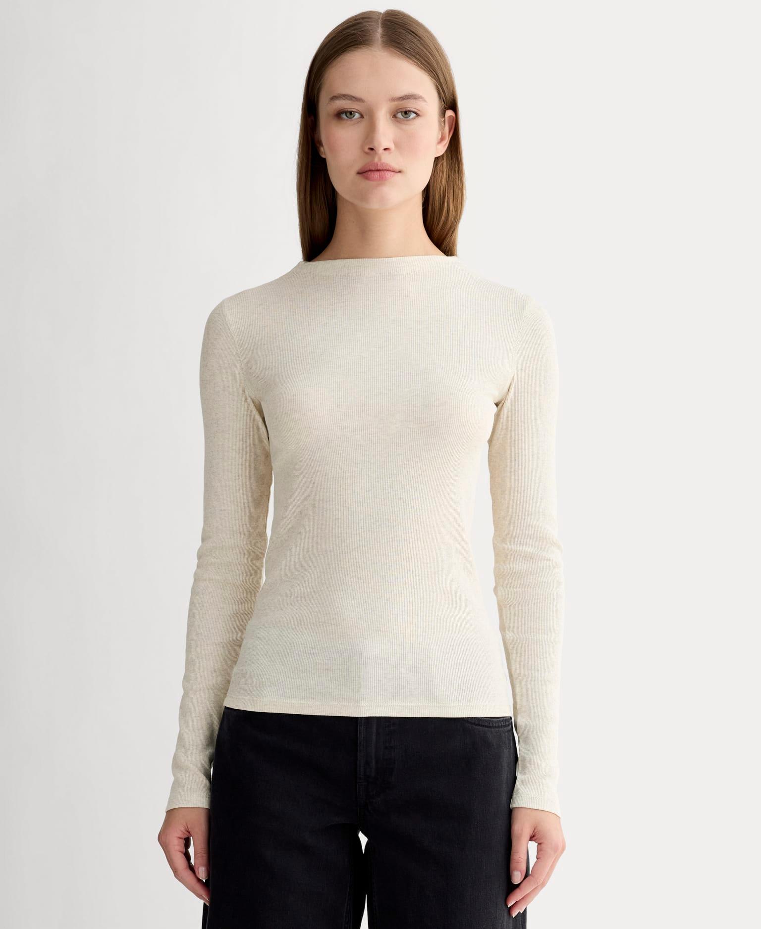 Womens Luxe Rib Funnel-Neck T-Shirt by Everlane Product Image