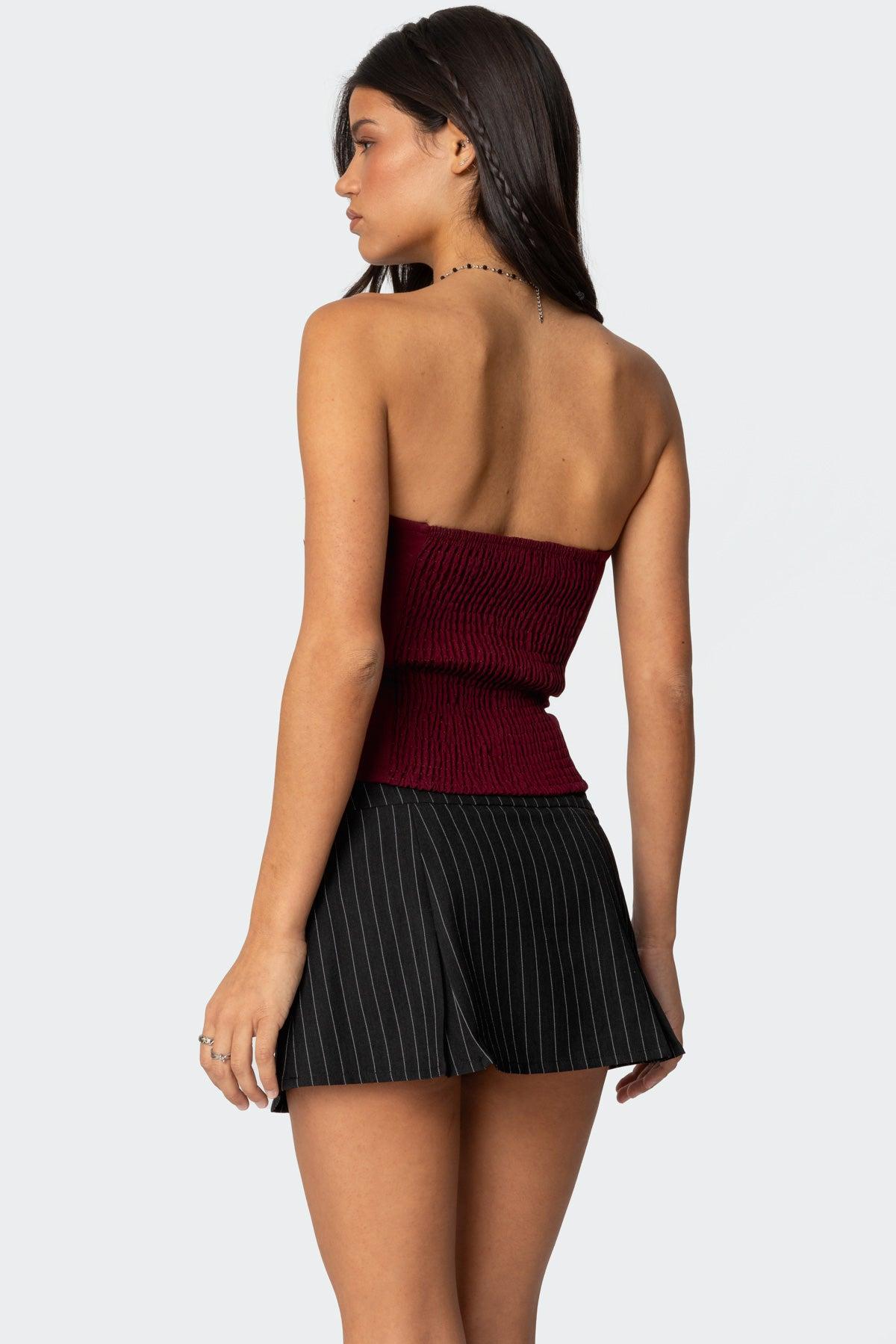 Eyelet Ruffle Strapless Top Product Image