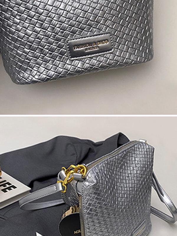 Split-Joint Woven Zipper Bags Product Image