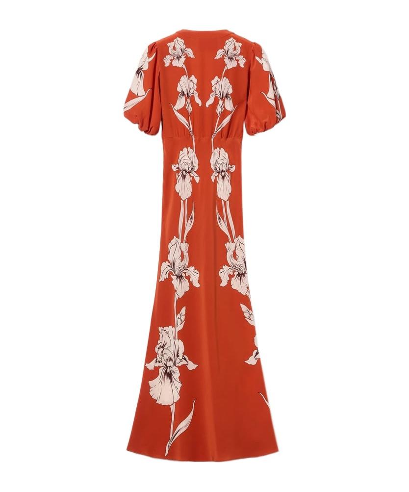 LA DOUBLEJ Marlene Floral-print Silk-crepe Maxi Dress In Iris Placée Product Image