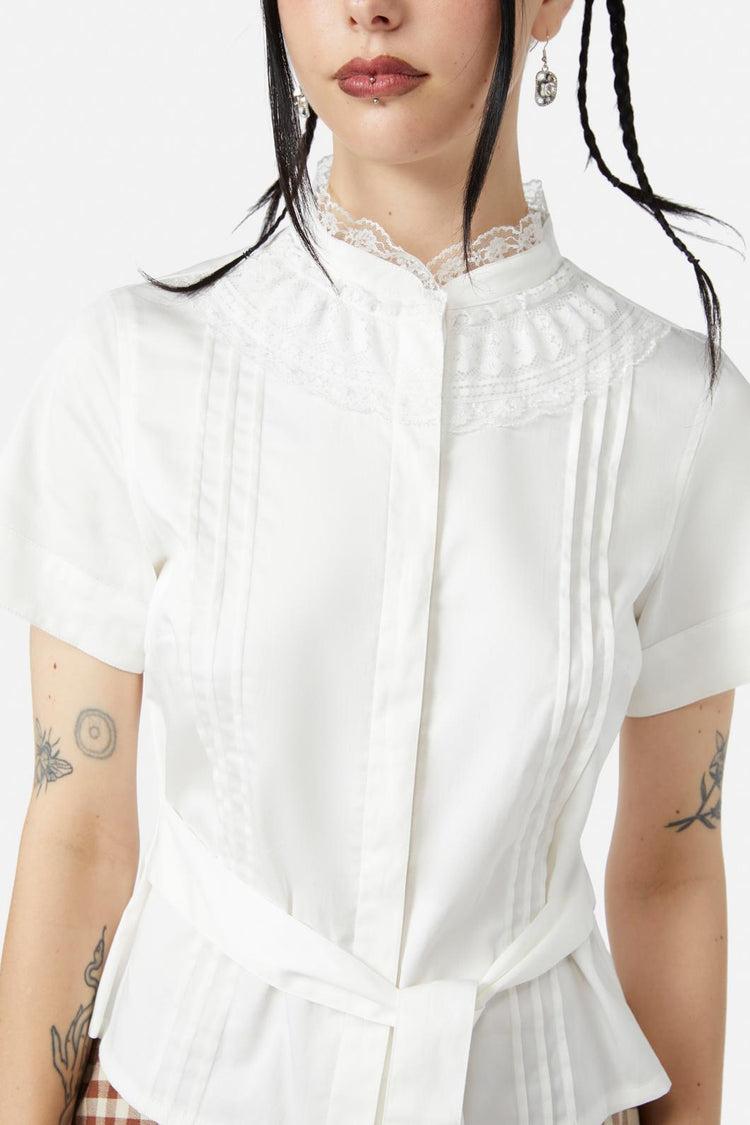 Sunset Lace Trim Blouse Product Image