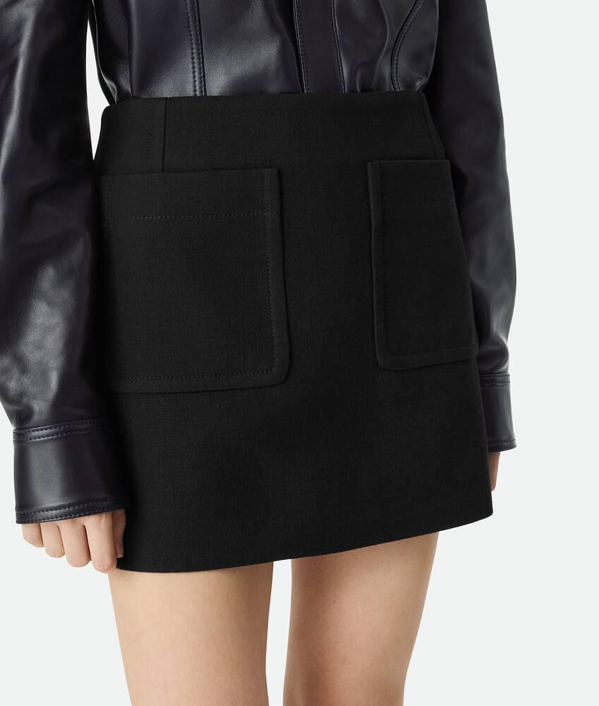 Women's Double Cotton Skirt in Black Product Image