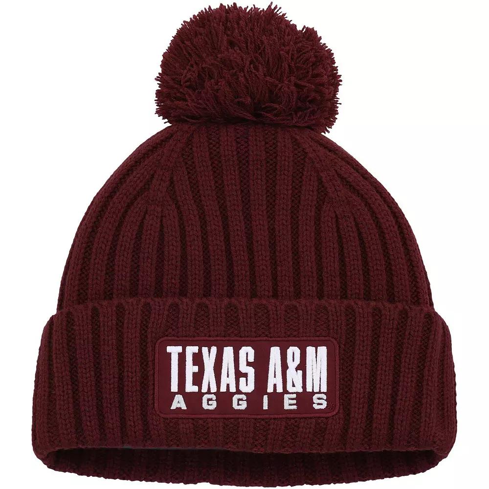 Men's adidas Maroon Texas A&M Aggies Modern Ribbed Cuffed Knit Hat with Pom, Red Product Image