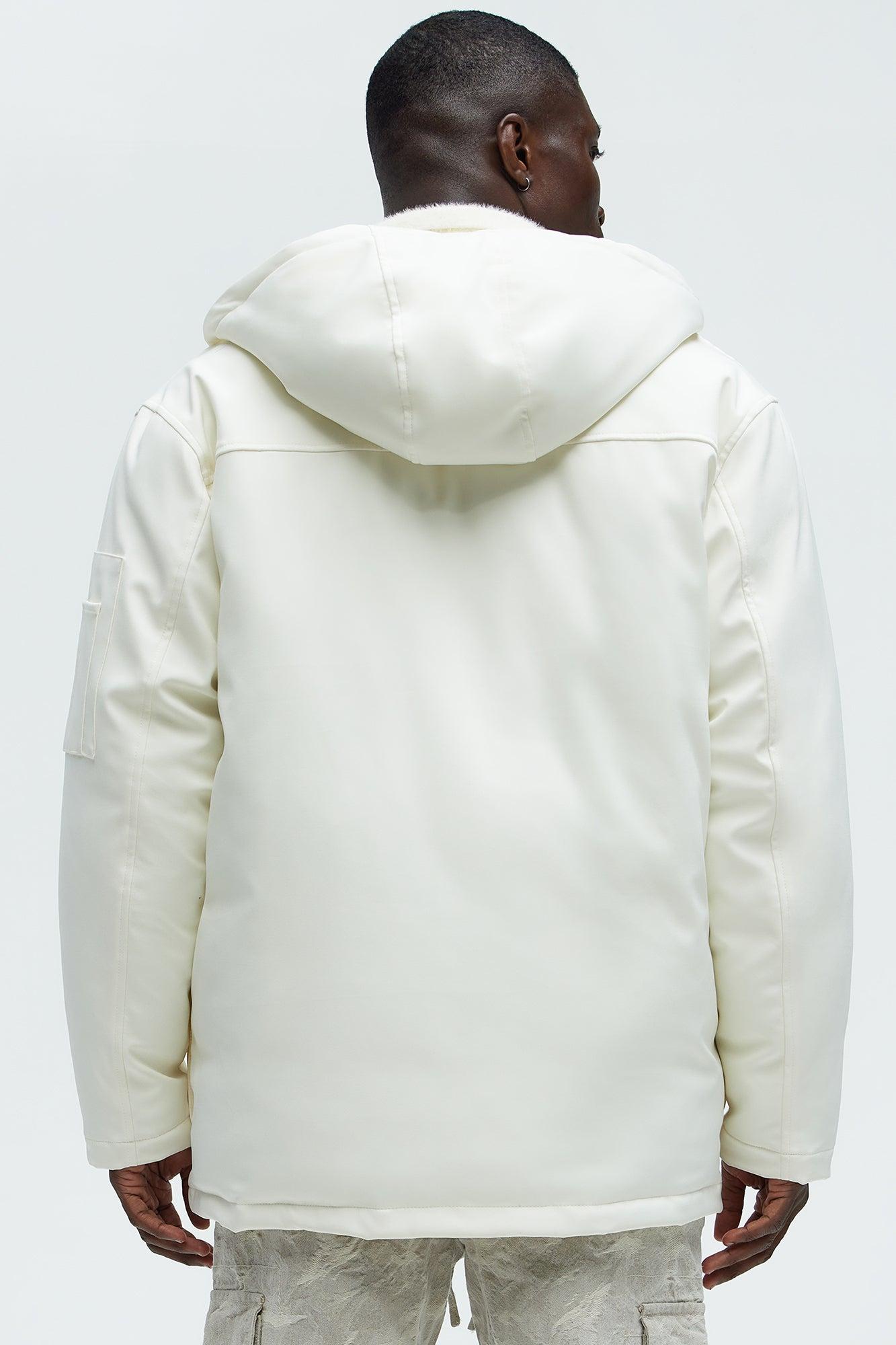 Better Days Padded Hooded Long Coat - Off White Product Image