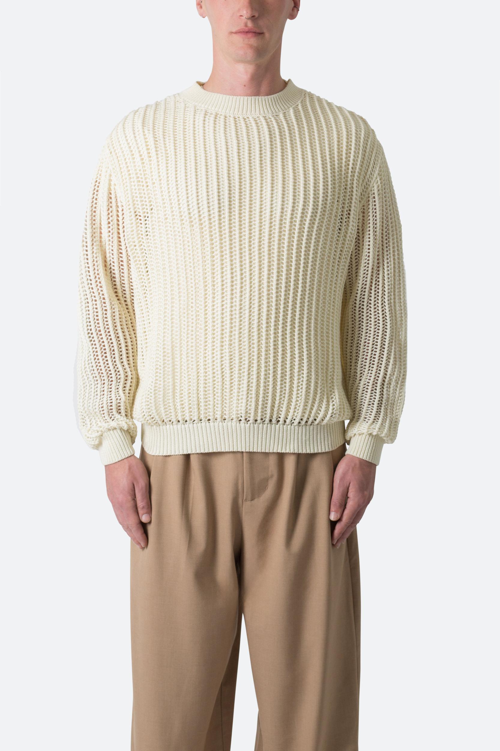 Mesh Knit Sweater - Cream Product Image