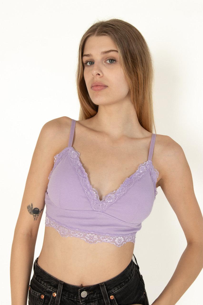 Lavender Lace Trim Padded Bralette Product Image