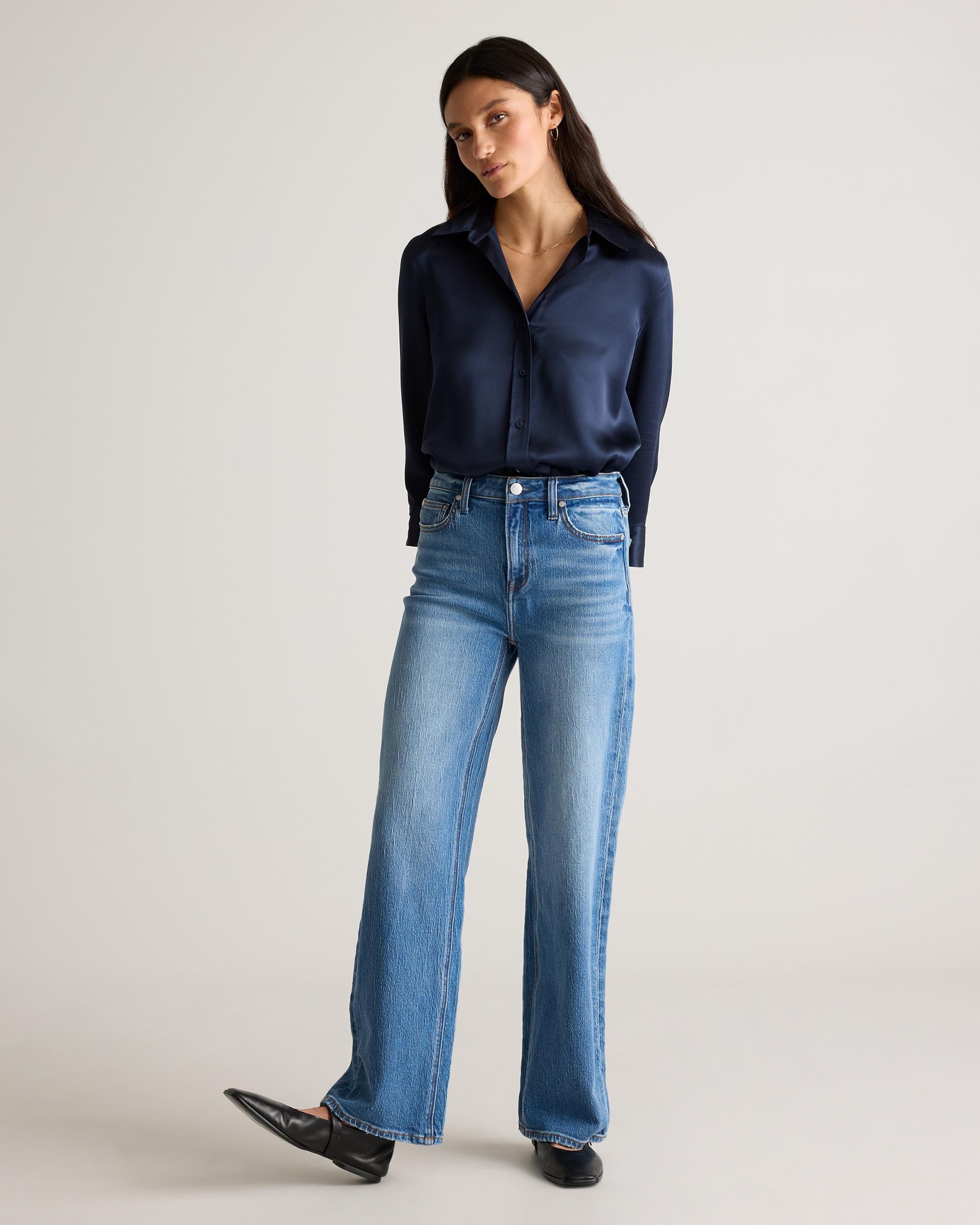 Quince | Women's Three-Quarter Sleeve Shirt Mulberry Silk Product Image