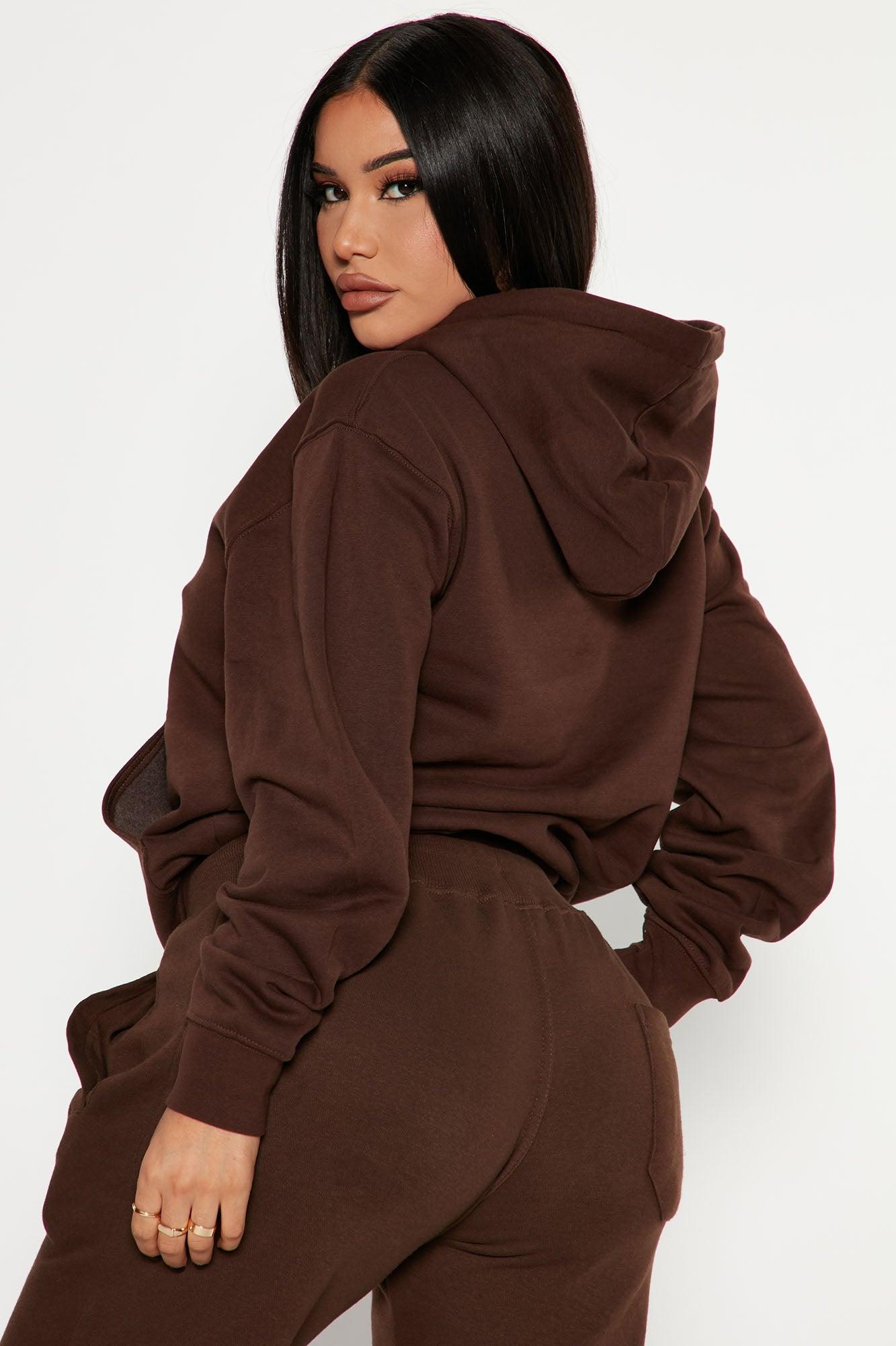 Stole Your Boyfriend's Oversized Hoodie - Chocolate Product Image