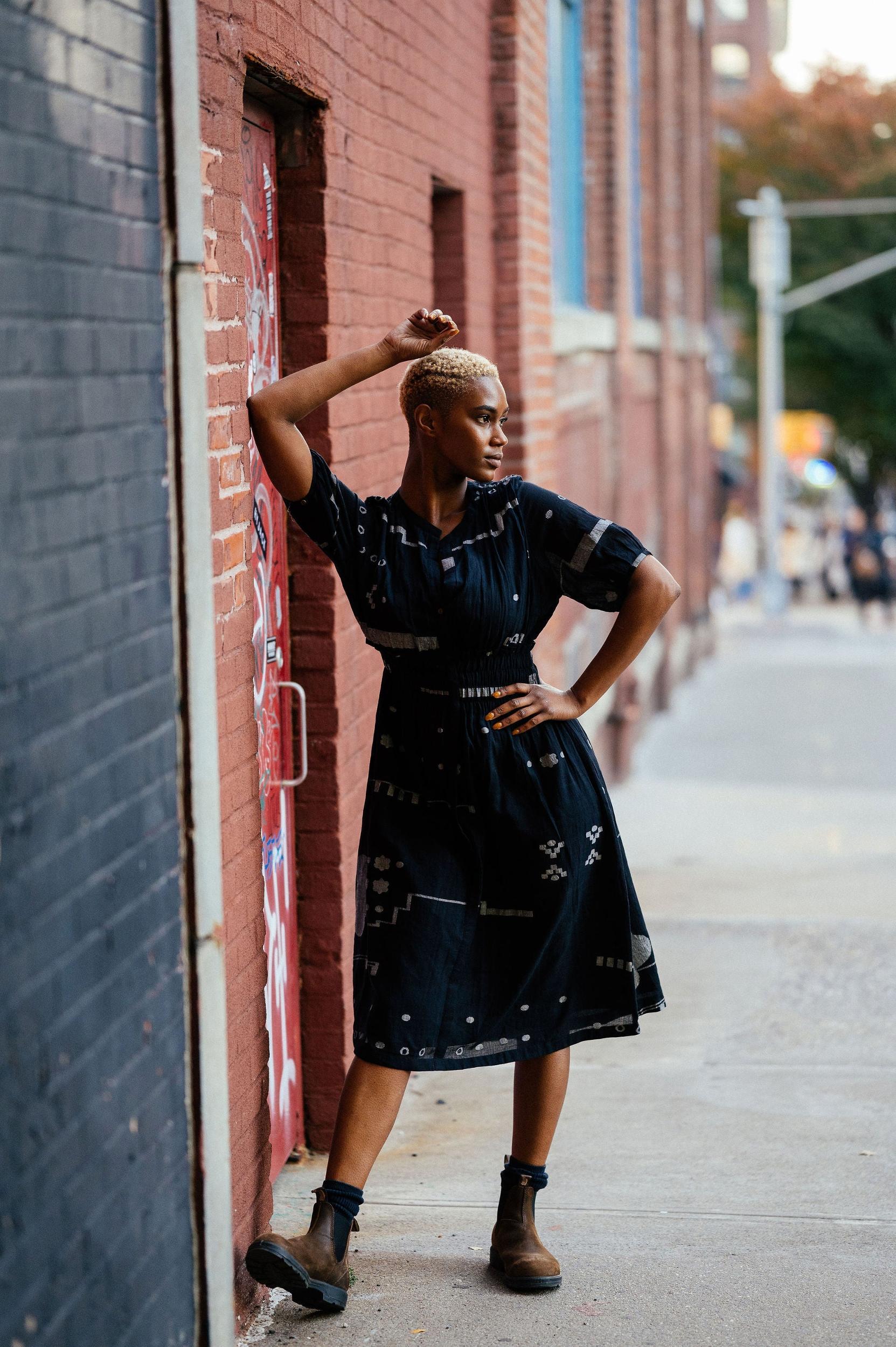 Elasticated waist midi dress Product Image