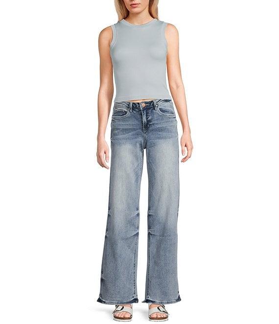 YMI Jeanswear Mid Rise Wide Leg Jeans Product Image