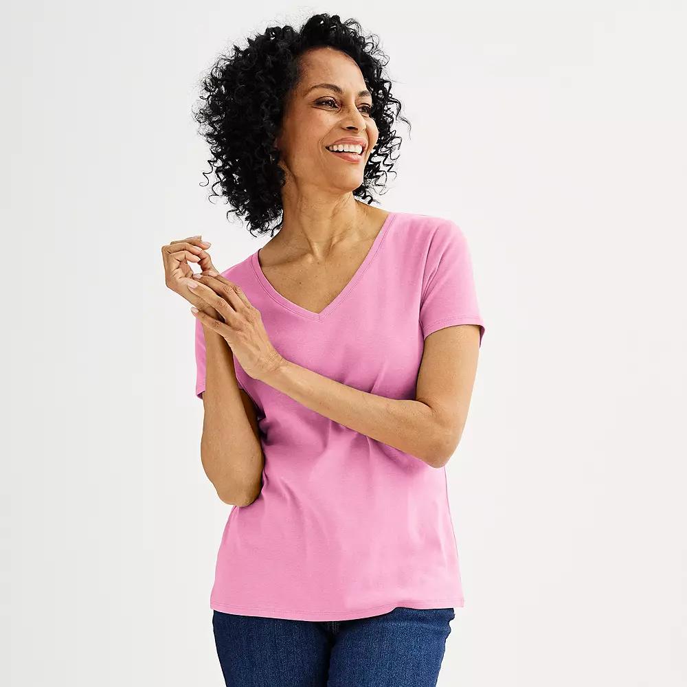 Womens Croft & Barrow Essential V-Neck Tee Product Image