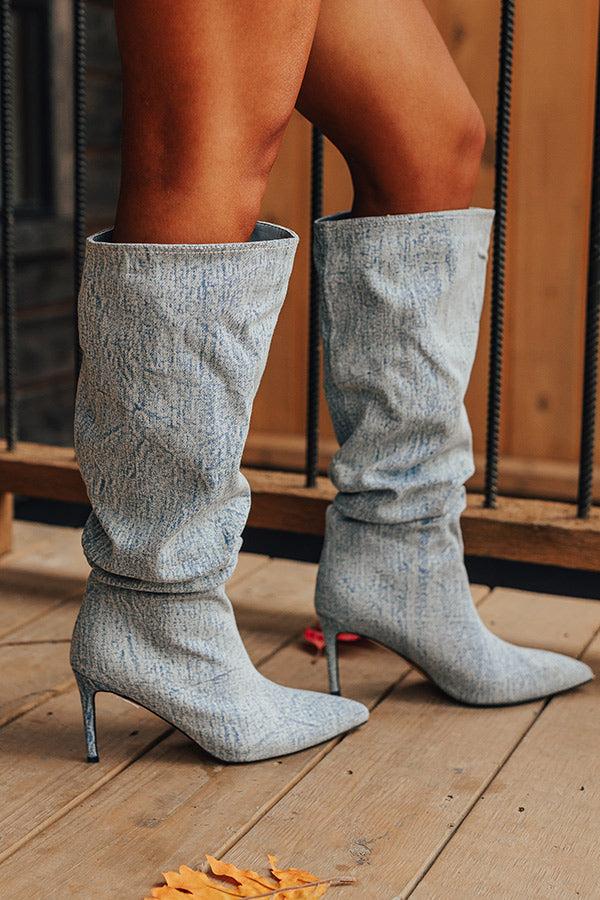 The Raleigh Knee High Denim Boot Product Image