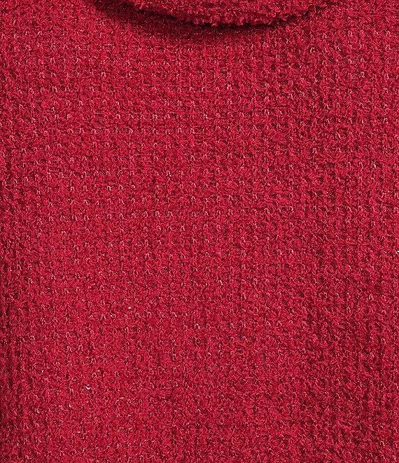 Ali Miles Knit Cowl Neck 3/4 Dolman Sleeve Back Button Detail Tunic Product Image