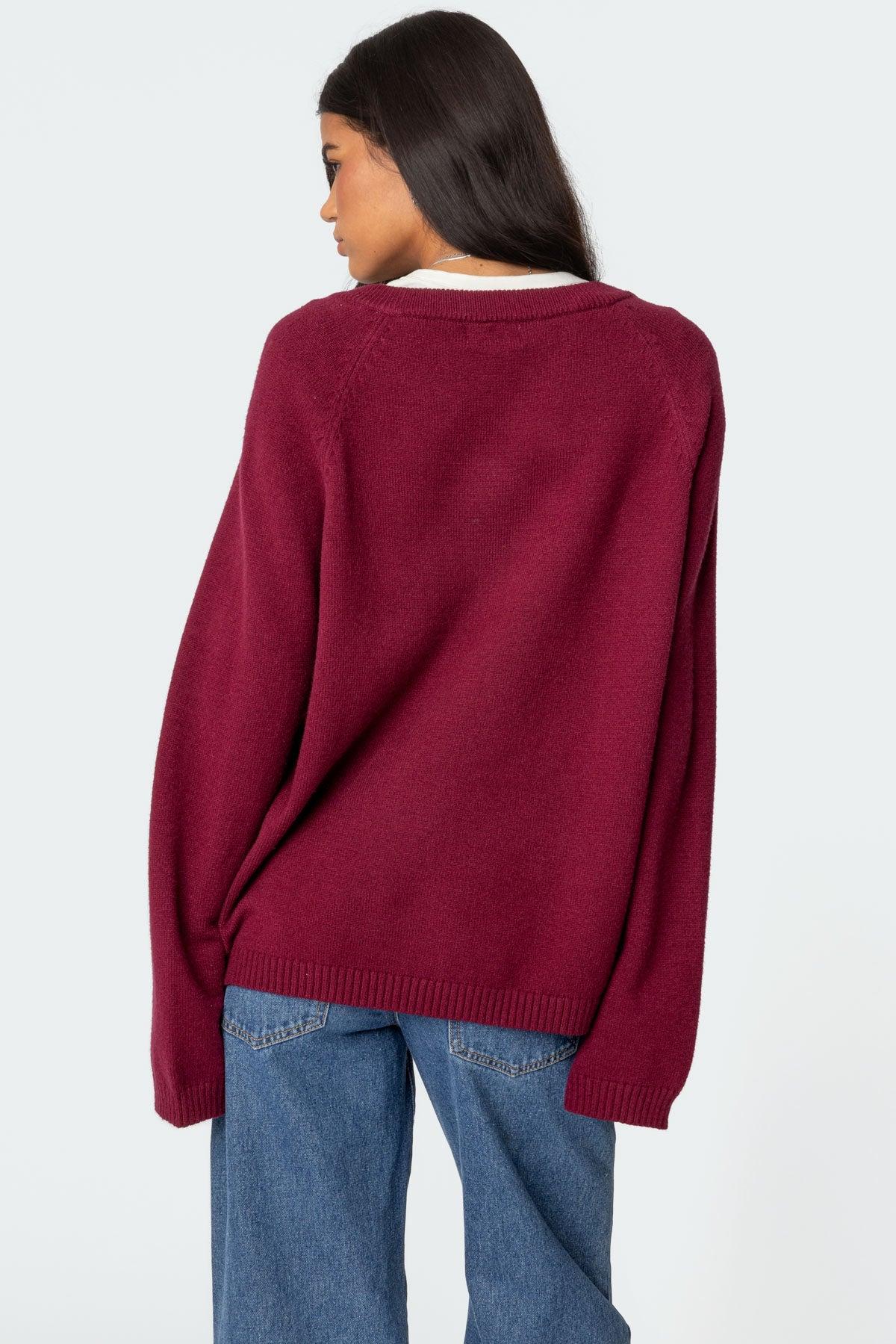 Martha Oversized V Neck Sweater Product Image