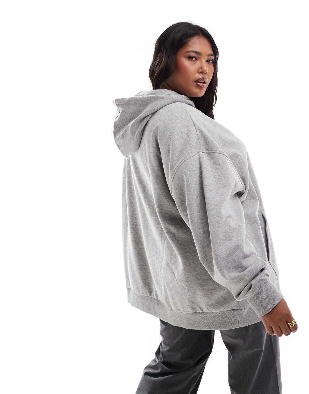 ASOS DESIGN Curve oversized hoodie in heather gray Product Image