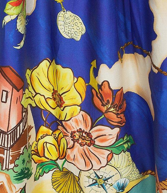 Antonio Melani Evie Woven Ocean Print High Rise A-Line Coordinating Skirt Product Image