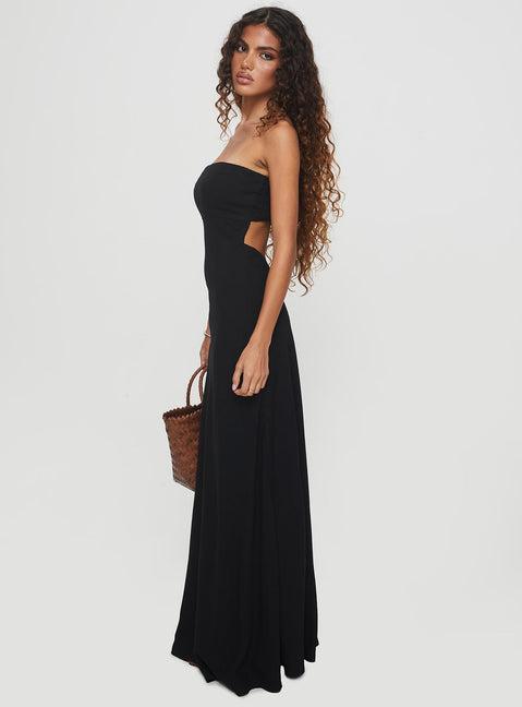 Yahir Strapless Maxi Dress Black Product Image