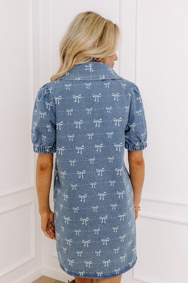 Charming Moment Denim Mini Dress in Light Wash Product Image