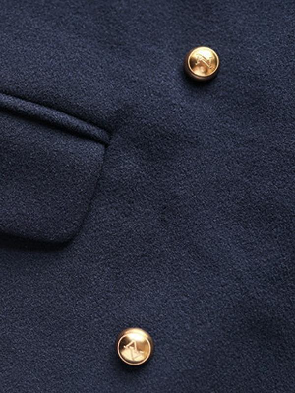 Solid Flap Detail Peacoat Jacket Product Image