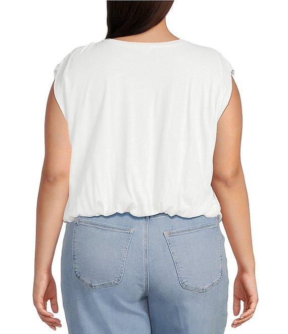 Good American Plus Size Cotton Muscle Crew Neck Sleeveless Tee Product Image