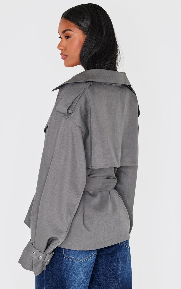 Grey Classic Grazer Length Trench Coat Product Image