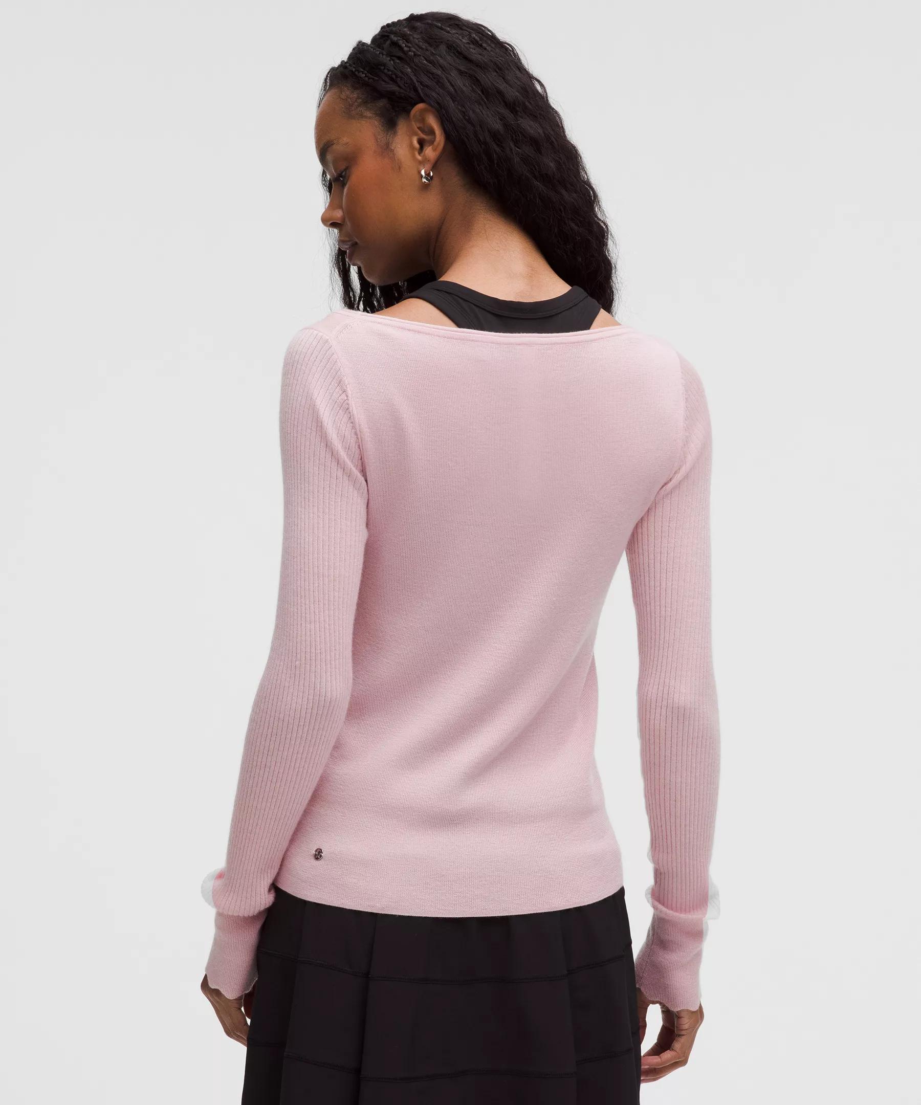 Cashmere Scalloped Cuff Crewneck Product Image