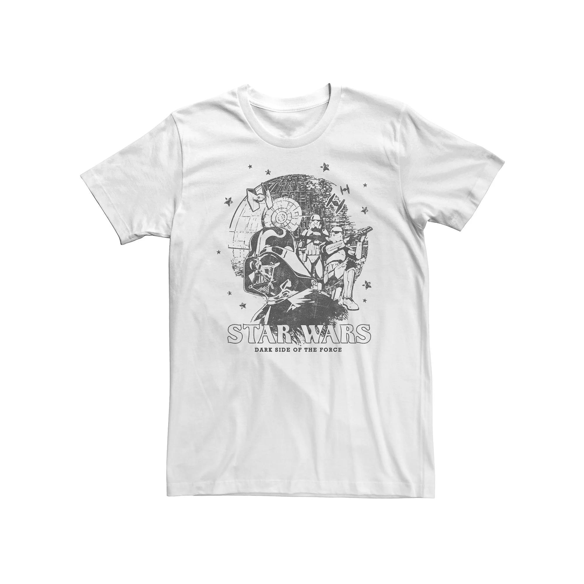 Big & Tall Star Wars Darth Vader Death Star Silhouette Dark Side Force Tee, Men's, Size: 5XL, White Product Image