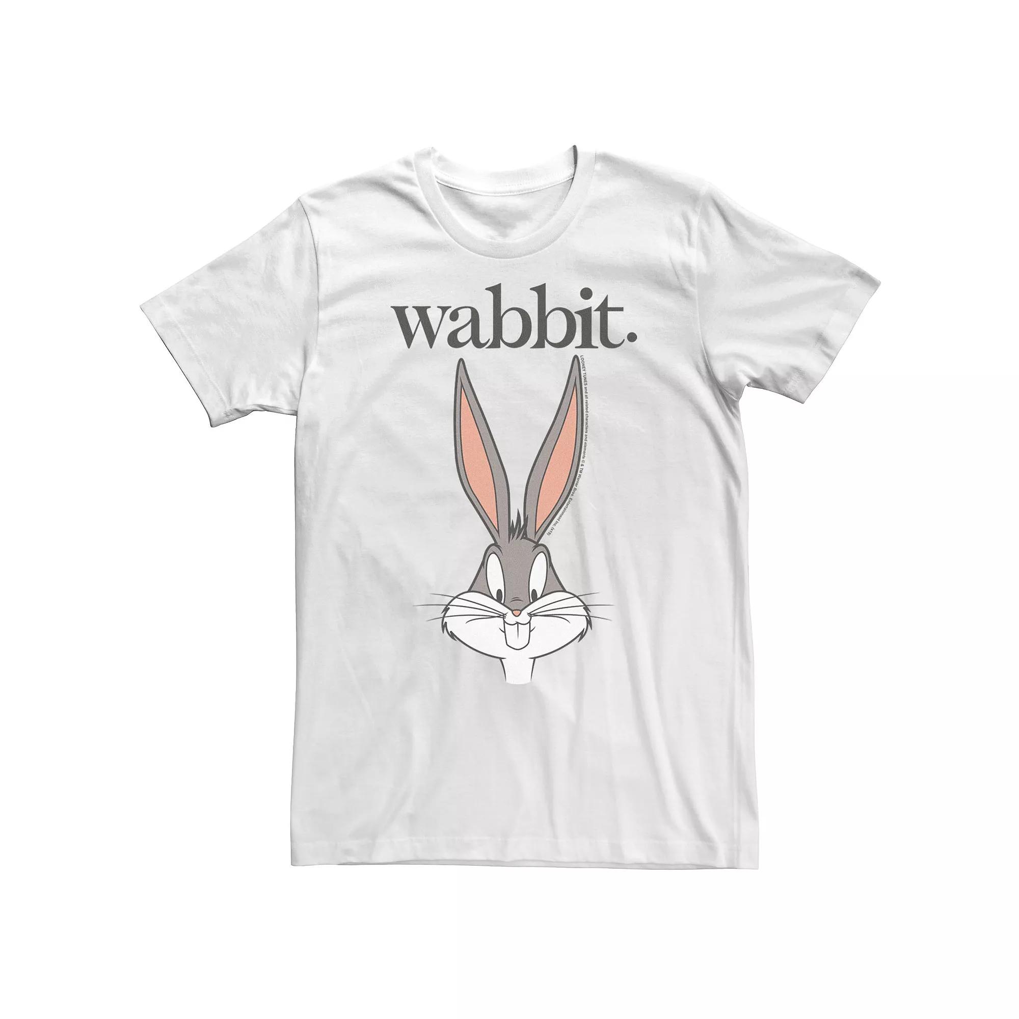 Big & Tall Looney Tunes Bug Bunny Wabbit Big Face Tee, Men's, Size: 4XLT, White Product Image
