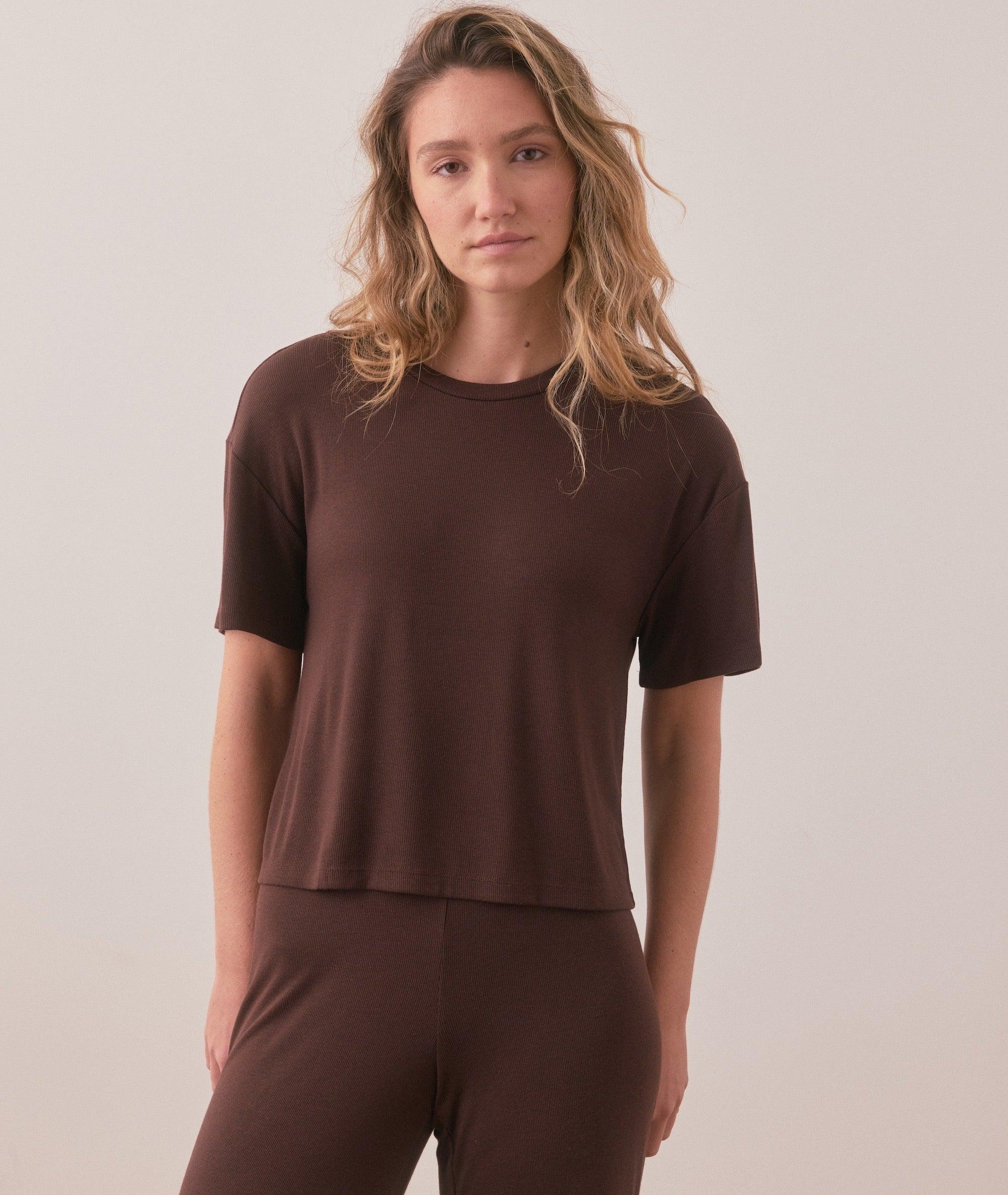 Lexi Rib Lounge Cropped Tee Product Image