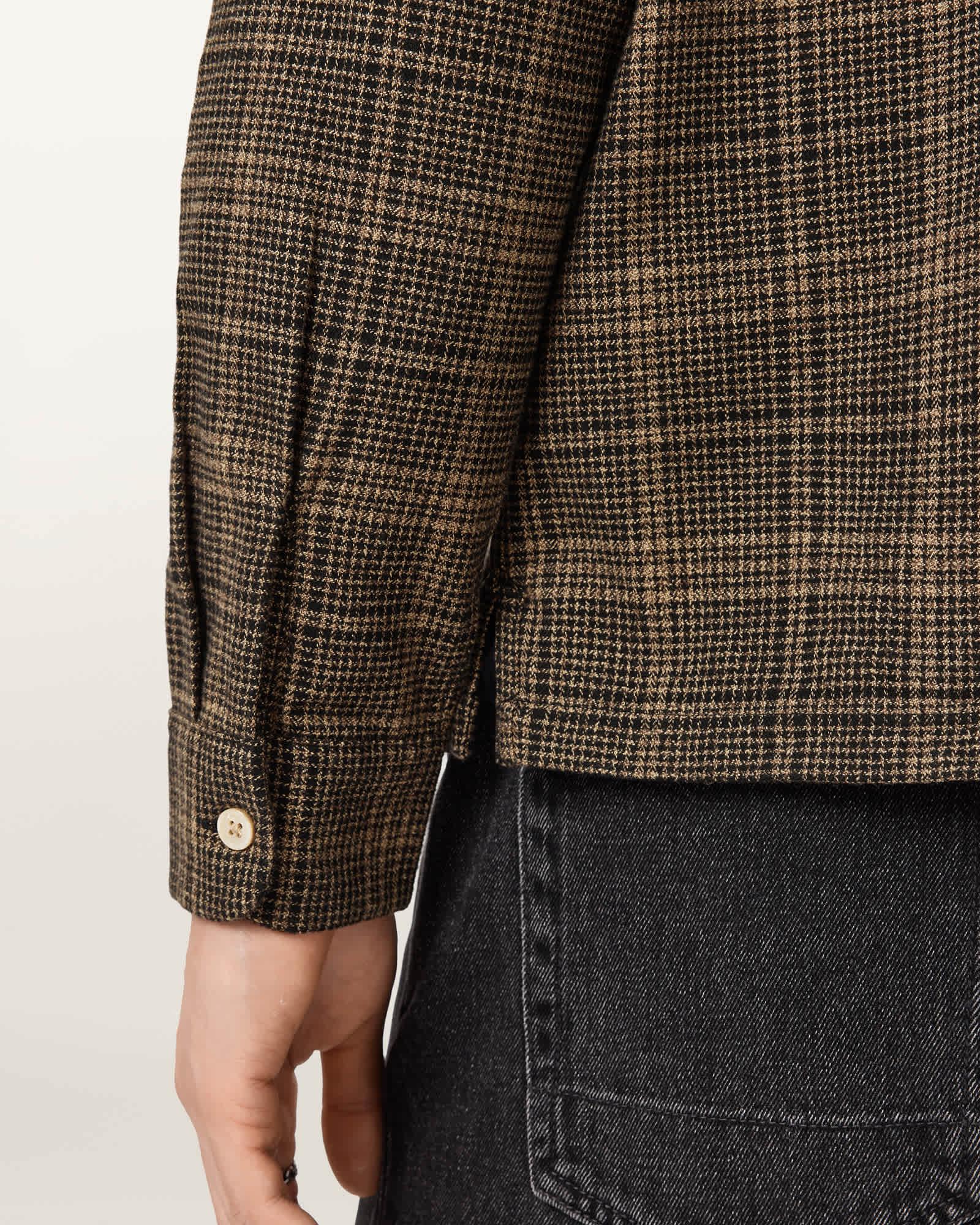 Saru Relaxed Check Shirt Black/Brown | ALLSAINTS US Product Image
