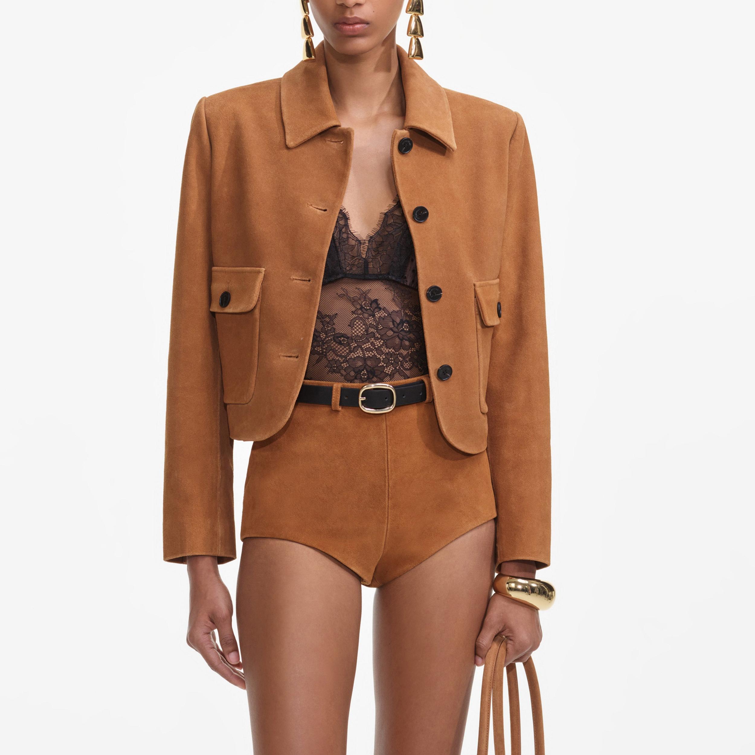 Brown Suede Jacket Product Image