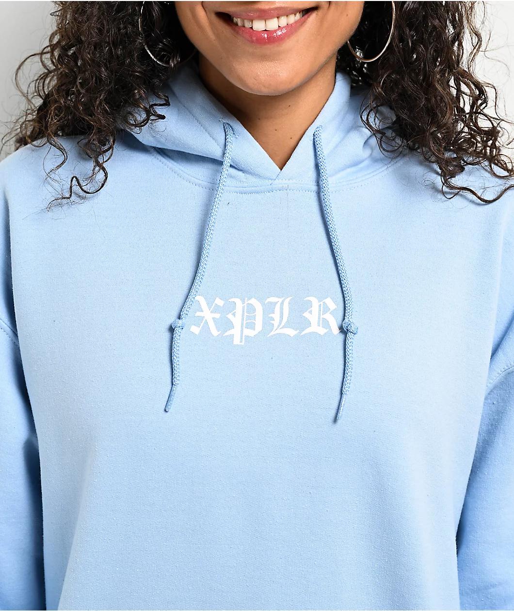 XPLR Rose Pentagram Blue Hoodie Product Image