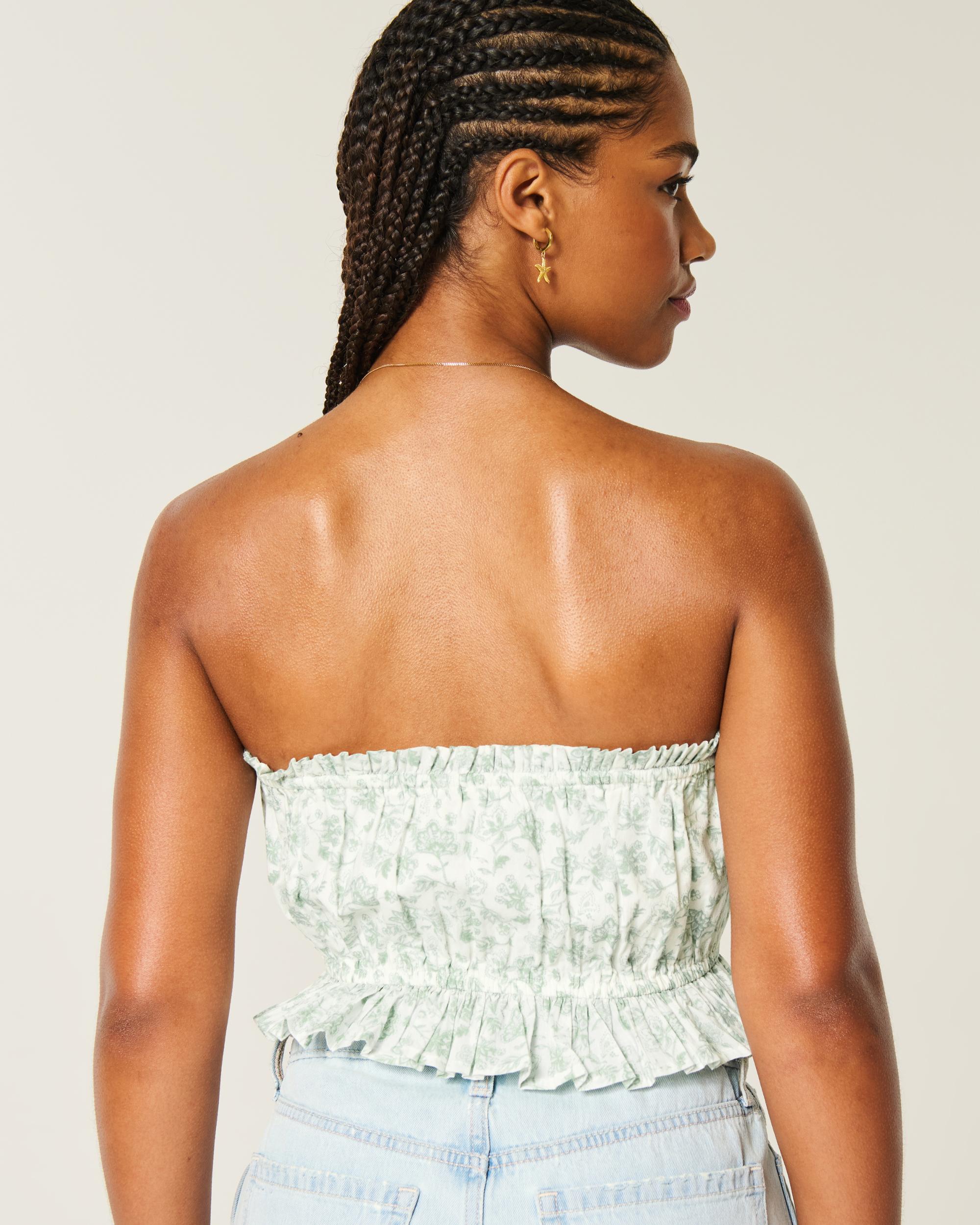 Easy Crop Strapless Lace Inset Tube Top Product Image