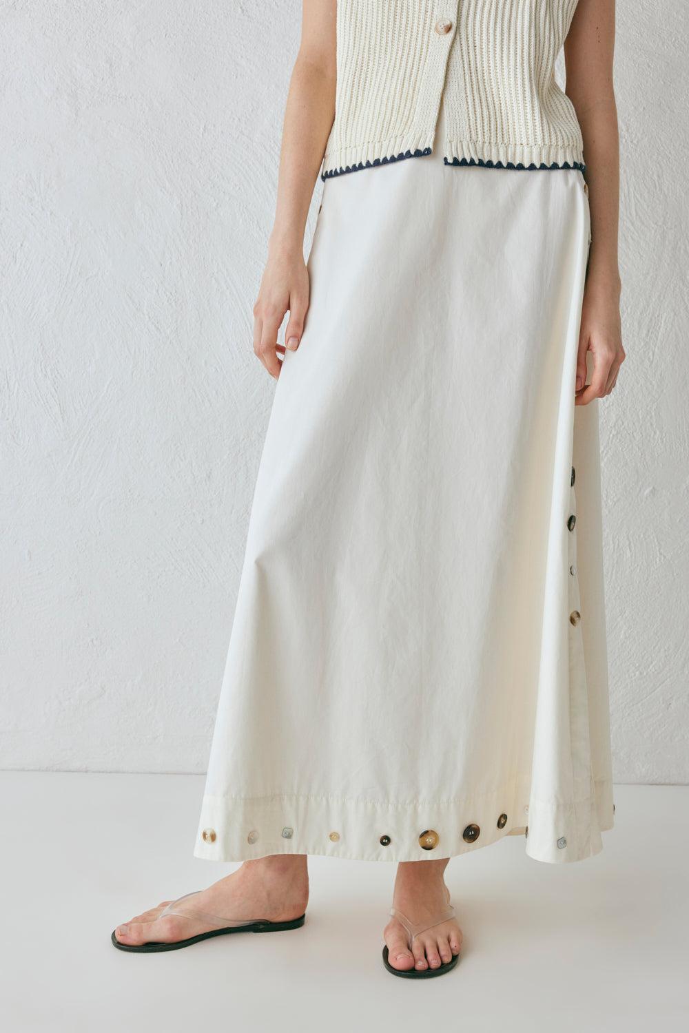 Alek Midi Skirt Cream Product Image