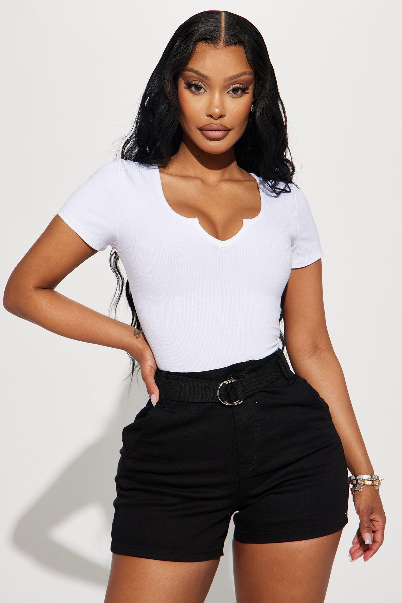 Val Ribbed Bodysuit - White Product Image