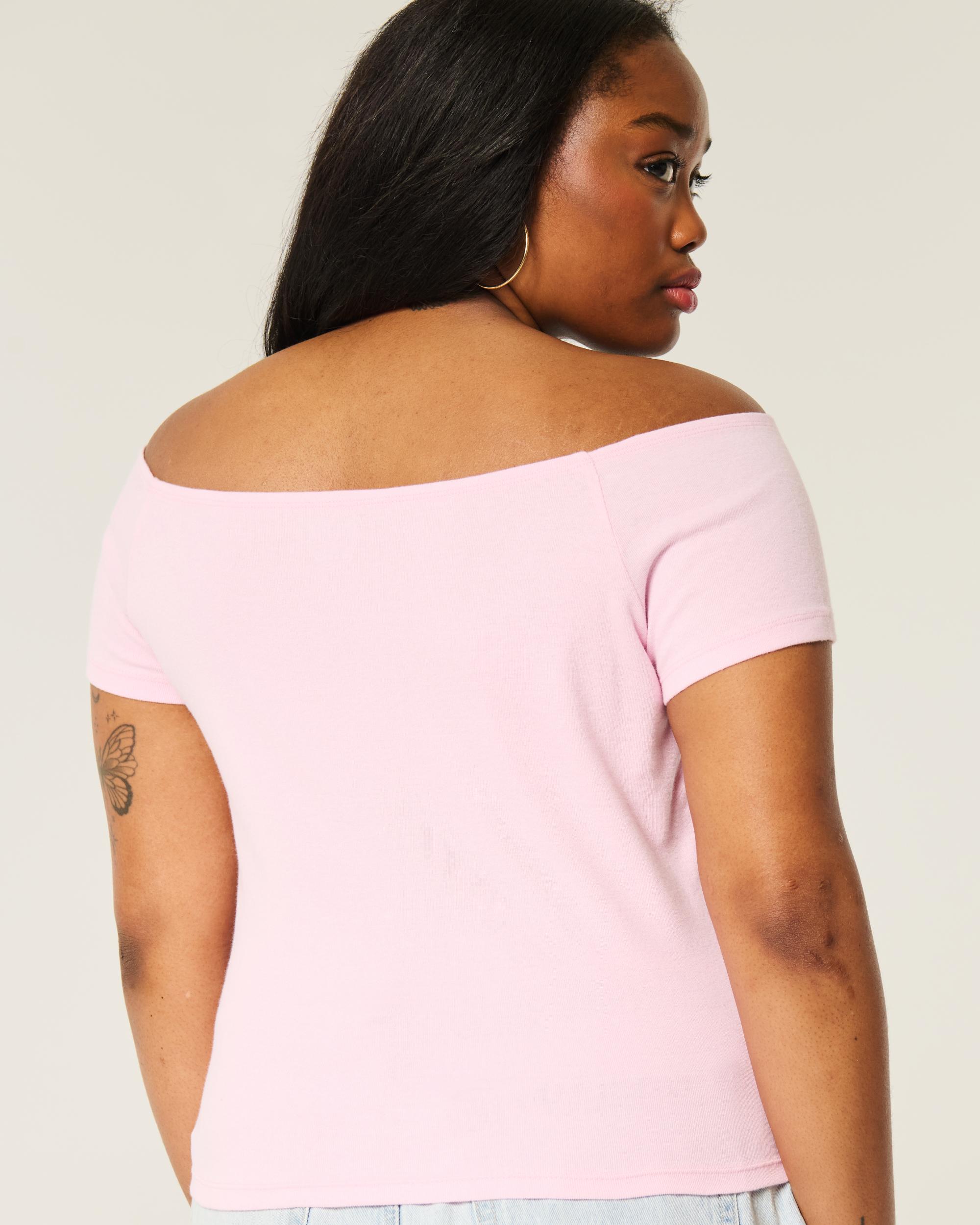 Off-the-Shoulder Unbothered Graphic Tee Product Image