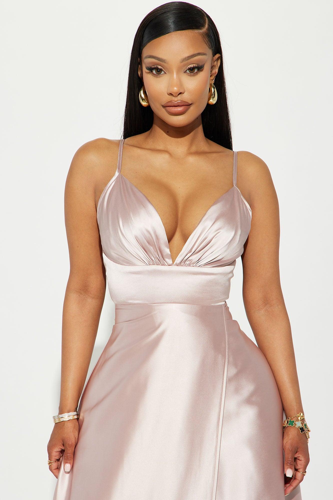 Ashlynn Satin Gown - Blush Product Image