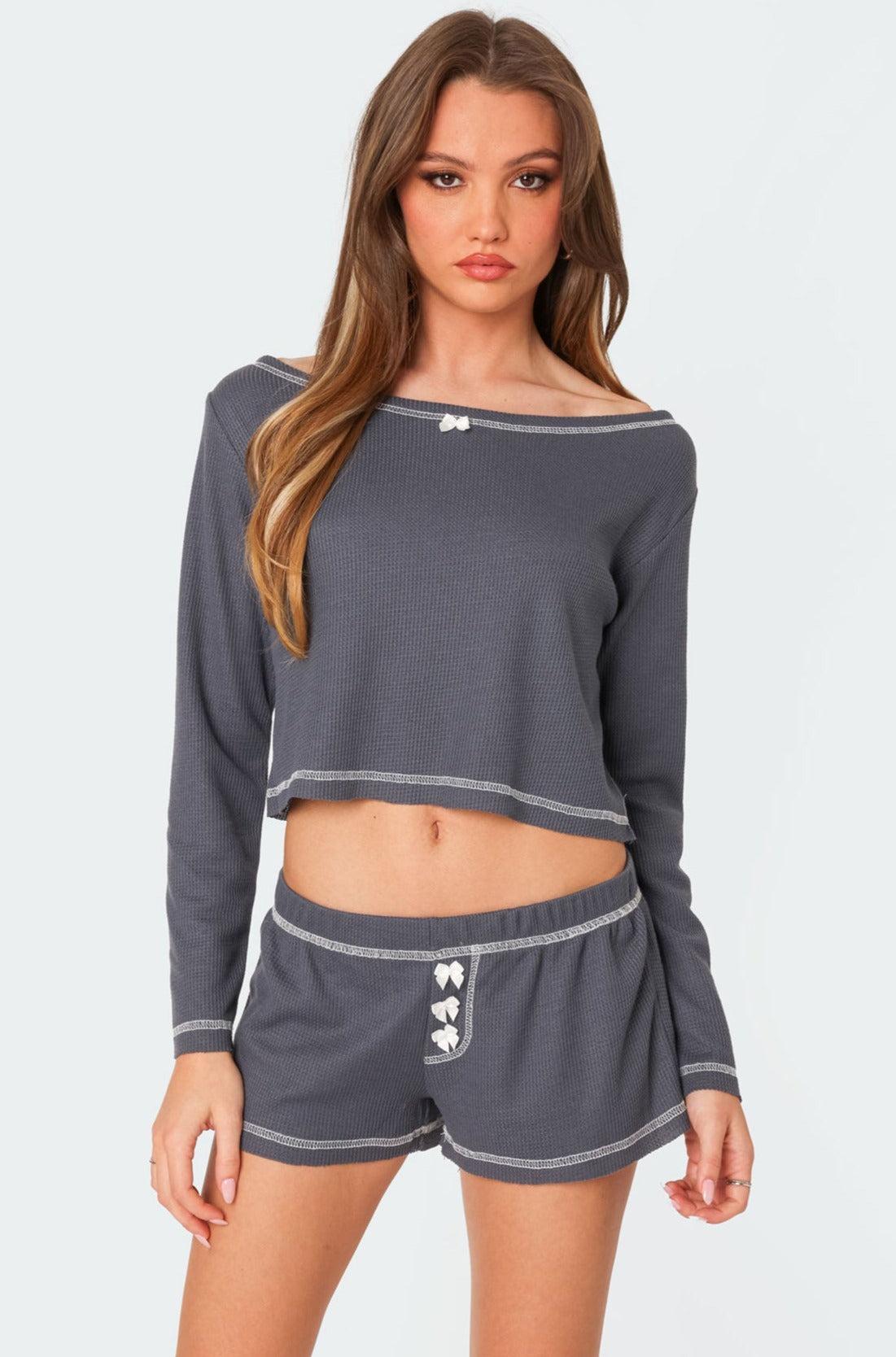 Peoni Waffle Shorts Product Image