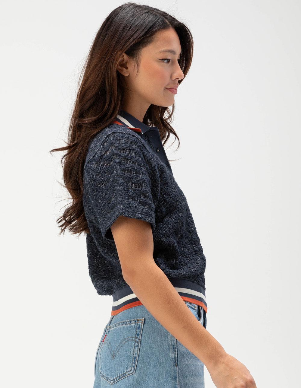 BRIXTON Retro Mesh Womens Polo Shirt - NAVY Product Image