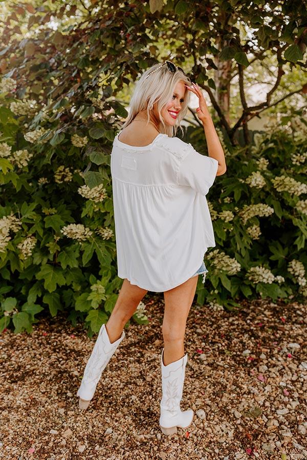 Poised Romance Embellished Top In White Product Image