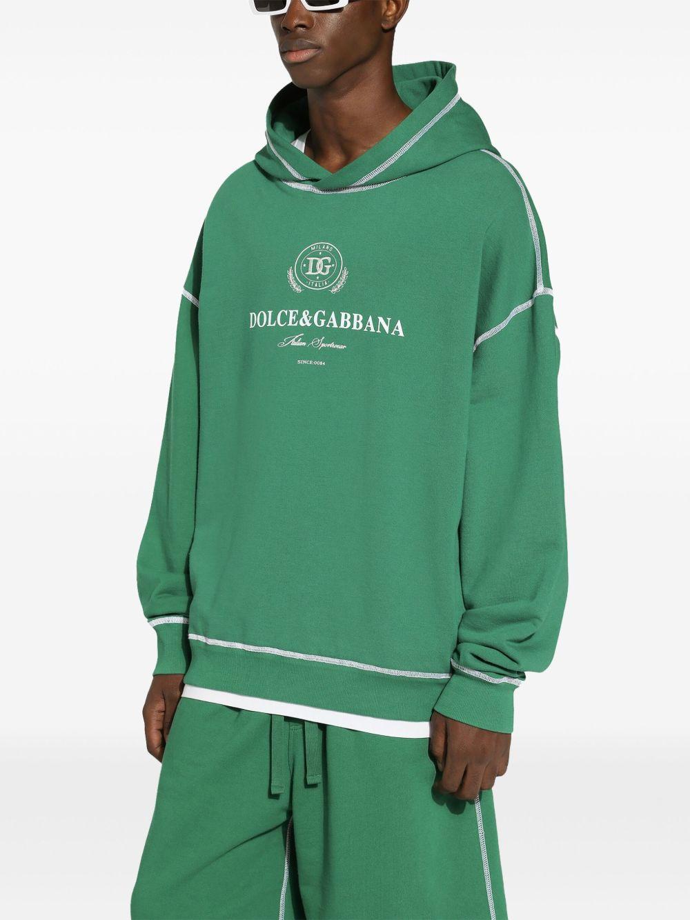 logo-print cotton hoodie Product Image