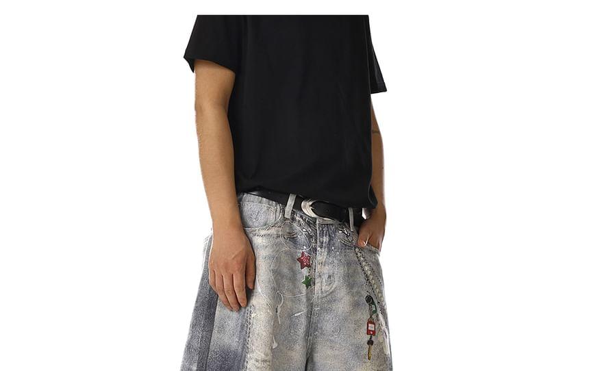 Mid Rise Patterned Print Jorts Product Image