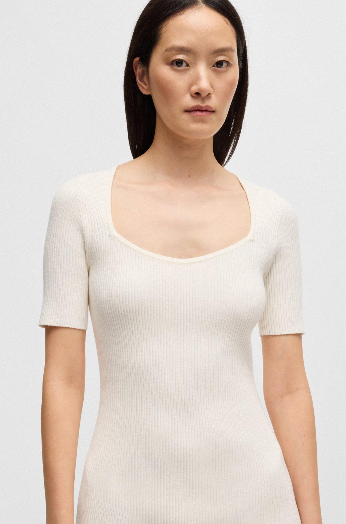 Slim-fit dress in ribbed stretch fabric Product Image