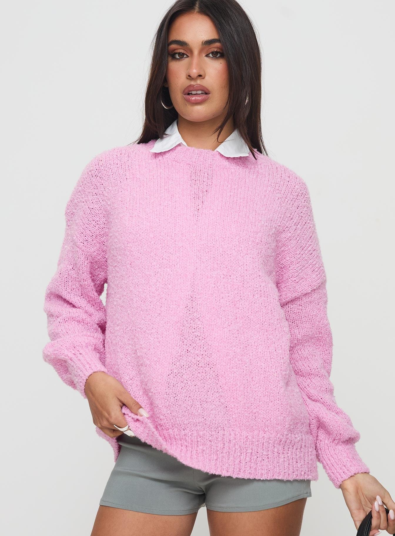 Niomie Knit Sweater Pink Product Image