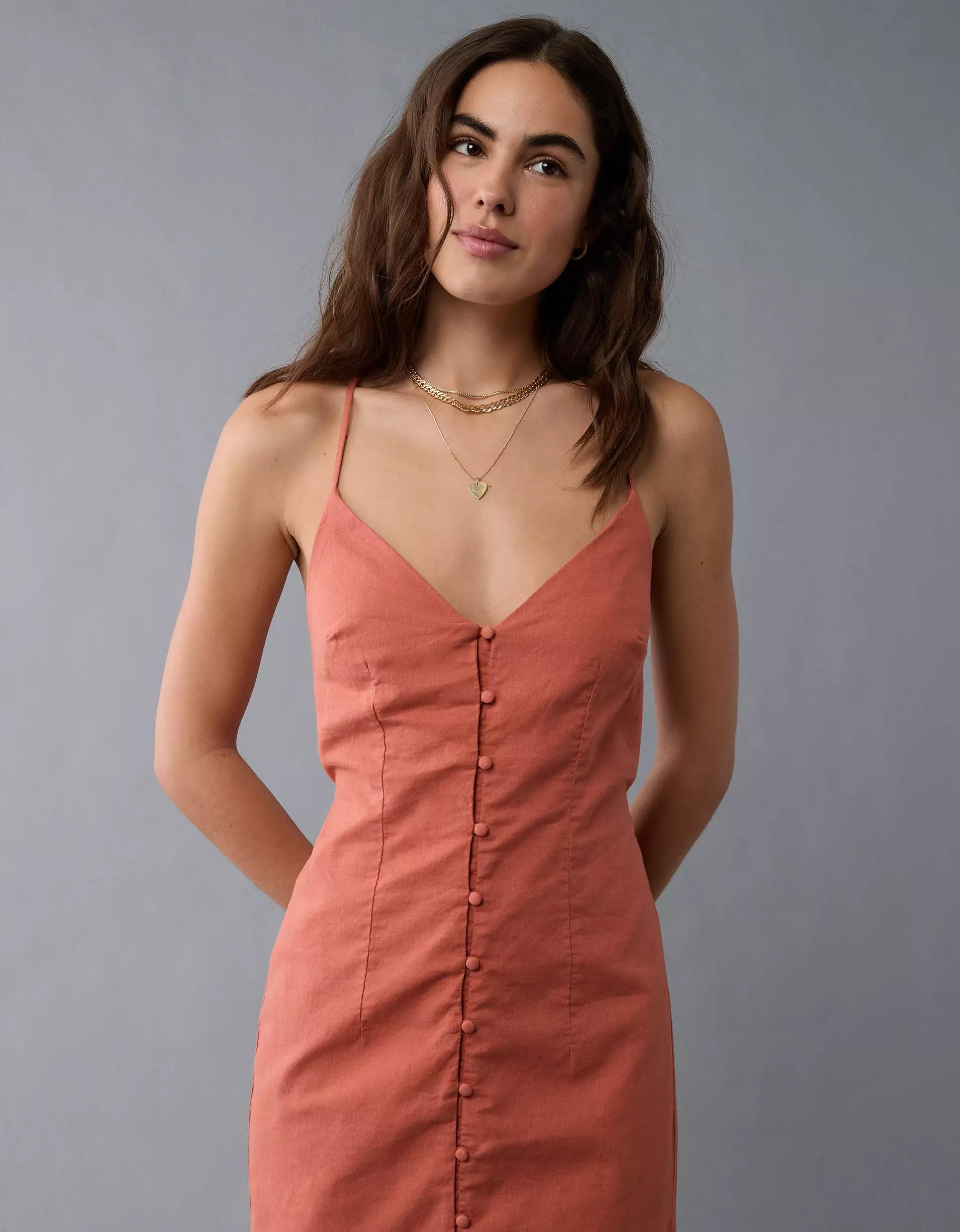 AE Button-Up Midi Dress Product Image