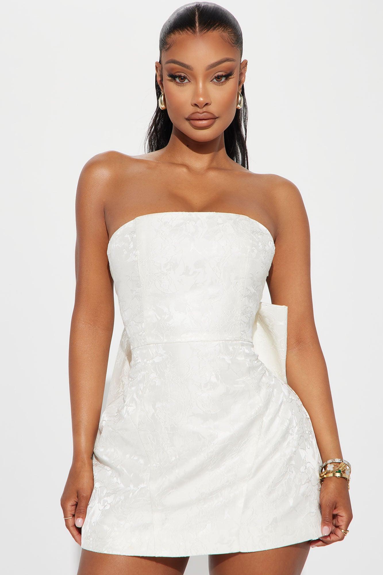 Grace Strapless Micro Mini Dress - Ivory Product Image