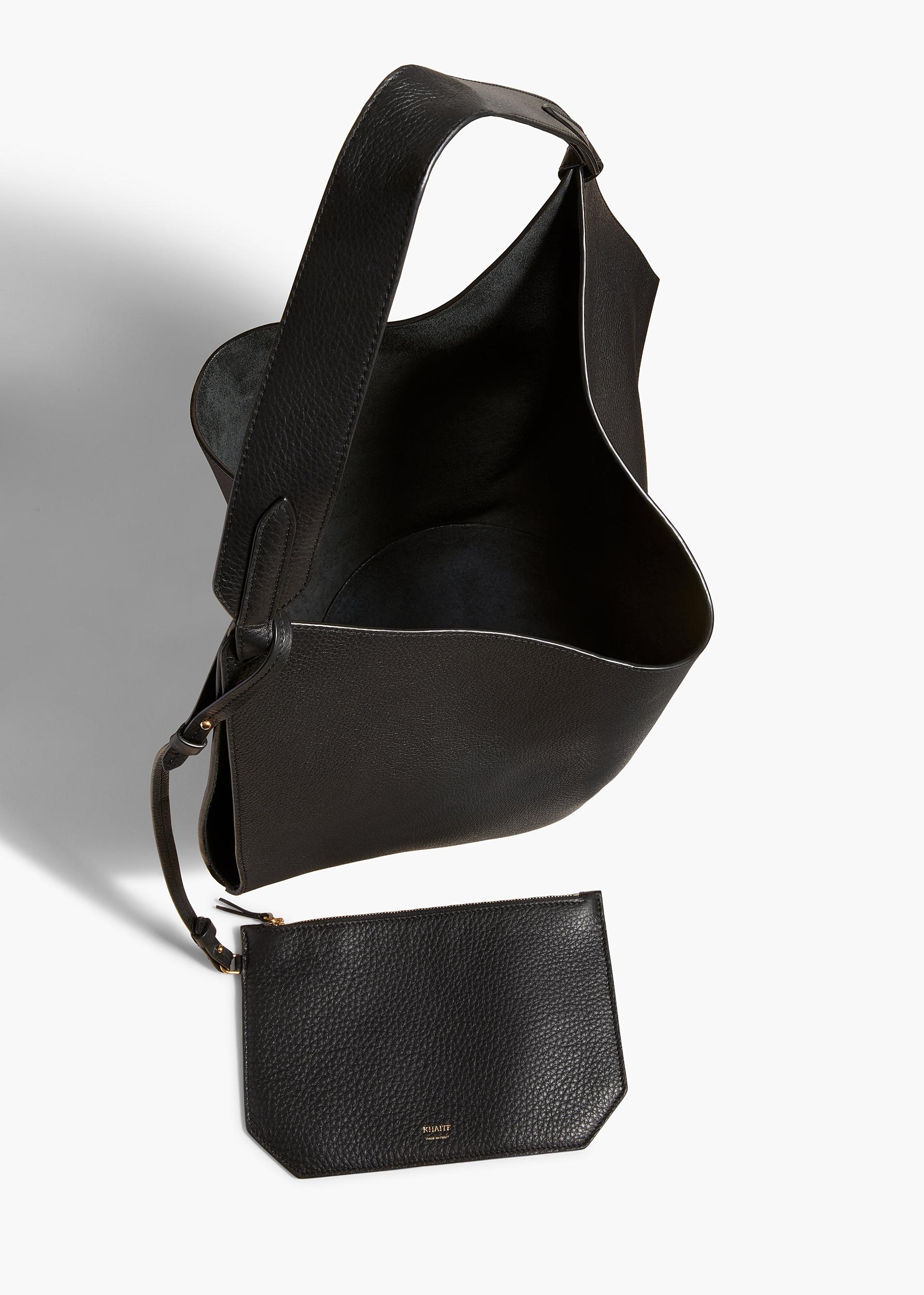 Medium Lotus Tote in Black Pebbled Leather Product Image