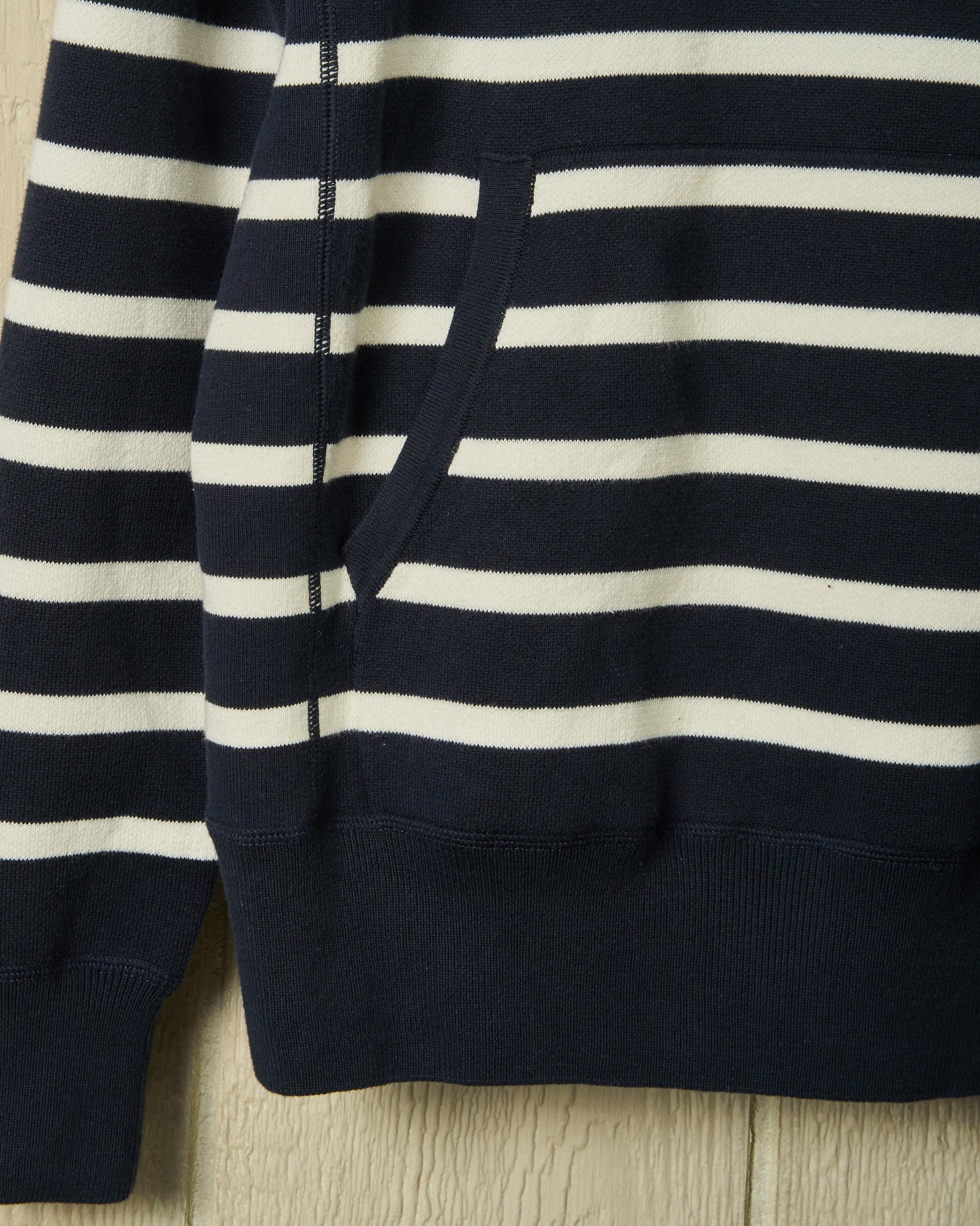 Wharf Knit Hoodie in Navy/White Stripe Product Image