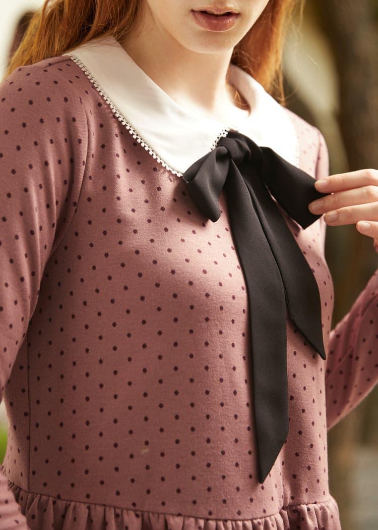 Couture Curtsy Long Sleeve Collar Dress Product Image