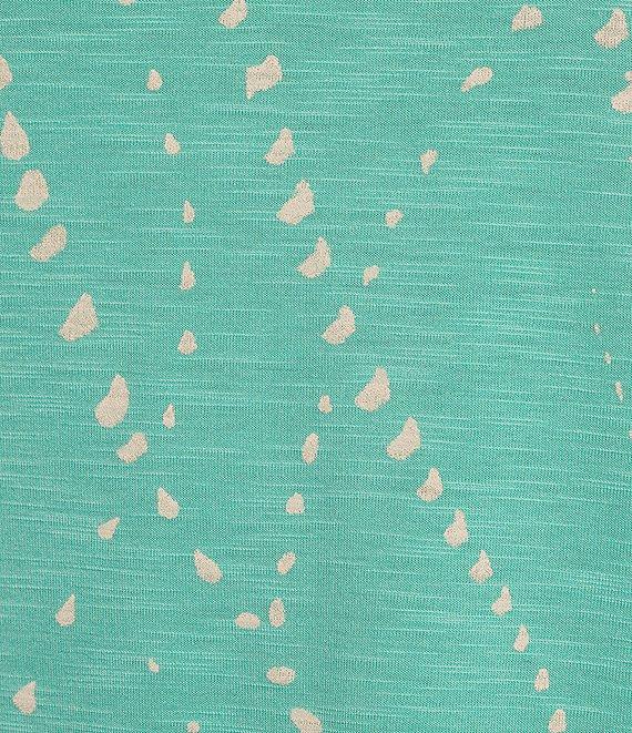 Democracy Knit Printed Scoop Neck Elbow Sleeve Top Product Image